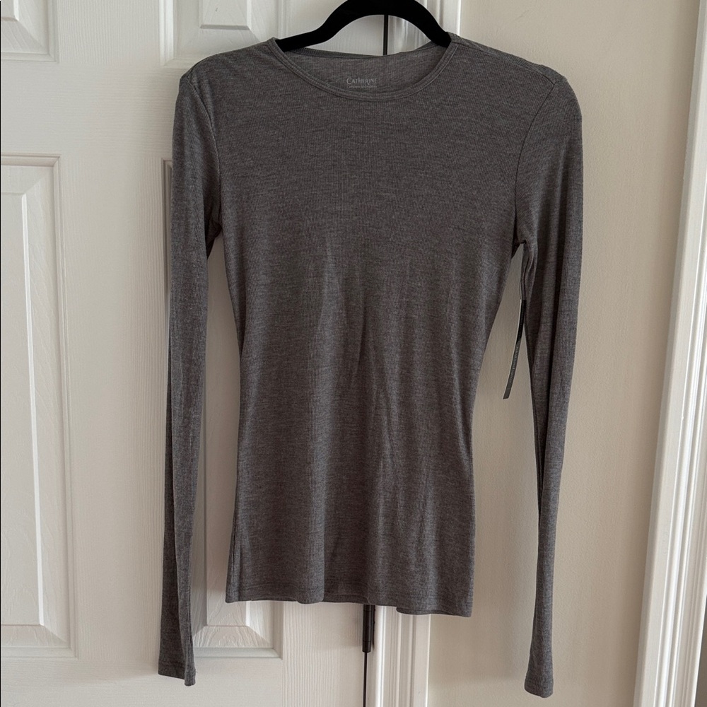 NWT Catherine Malandrink storm grey Long Sleeve Tee sz Xs
